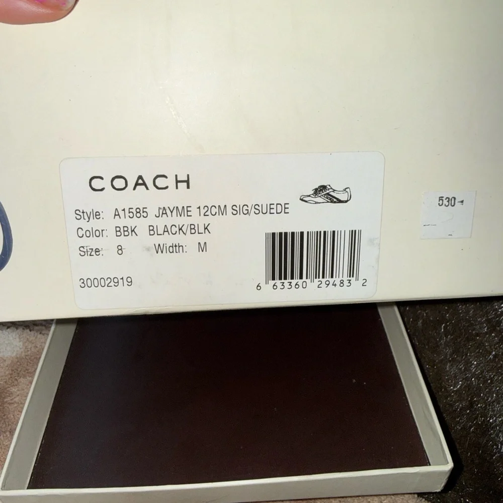 Y2K Coach Jayme Signature Canvas Sneakers Black Silver Racing Style Sz 8 Box